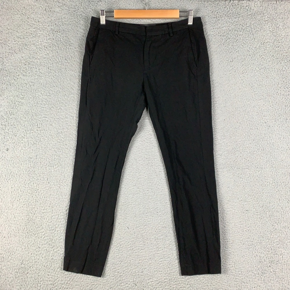 Nili Lotan Pants Cropped Chino Women's 2 Black Mid Rise Slim Leg Twill Casual